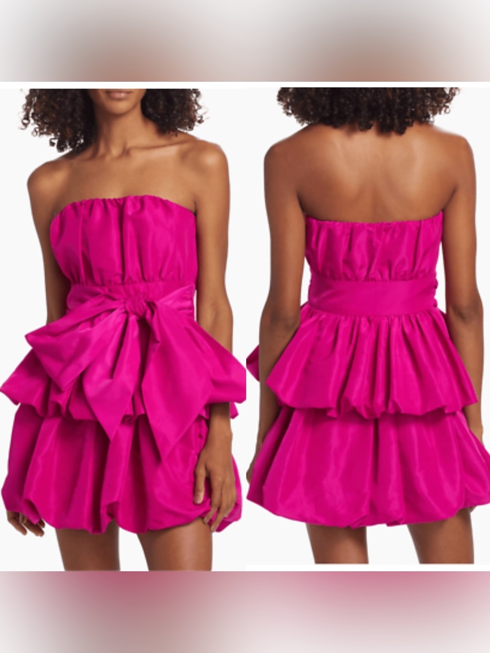 NWT Women’s Loveshackfancy Gallant Bow Mini Dress in Fuchsia Red size 0!